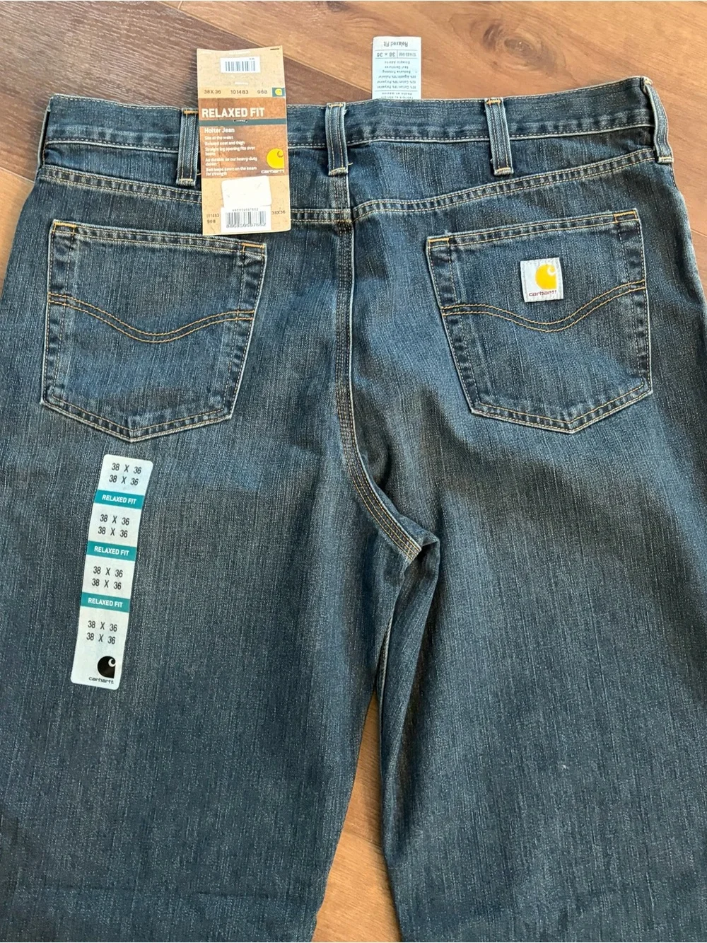 Carhartt BD1483-M Denim Blue Jeans Relaxed Fit Mens Size 38x36 NWT